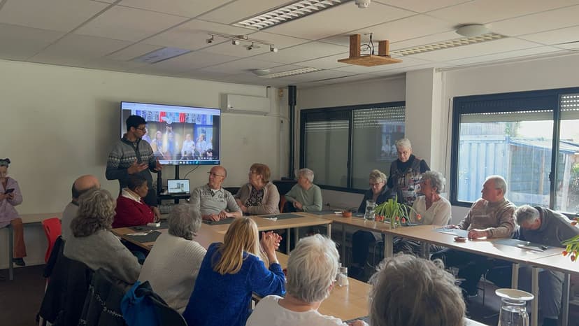 Speech in de eetzaal van Huis van Vrede